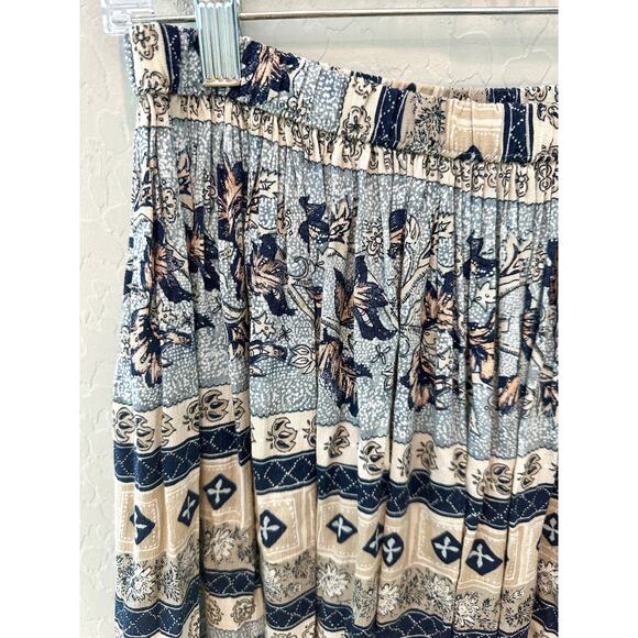WORTHINGTON Vintage Midi Skirt Boho Floral 90s Cottagecore Elastic Waist Medium - Picture 2 of 5